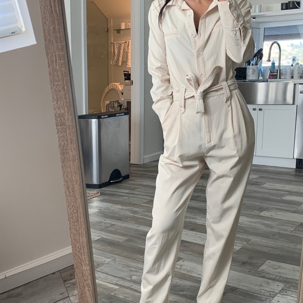 Zara TRF Cargo Khaki Jumpsuit